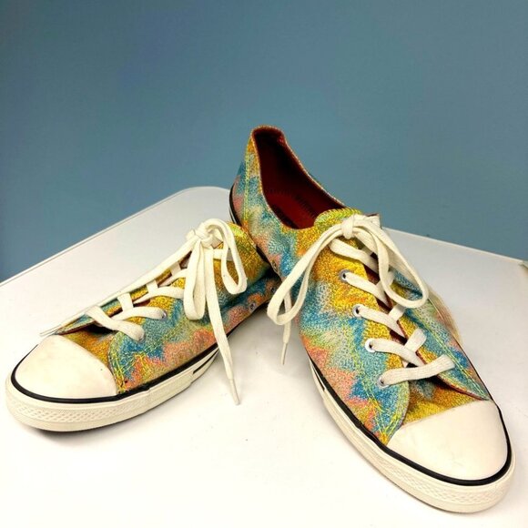 CONVERSE  MISSONI Collab Sz 10 All-Star Low Top Lace Up Unicorn Rainbow Sneakers - Picture 2 of 12